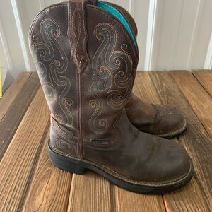 Justin Boots Brown Steel Toe Women’s Cowboy Boots